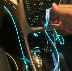 5m Accessori interni per auto Lampada per atmosfera EL Linea di luce fredda con USB Console decorativa decorativa fai-da-te Luci ambientali a LED per auto8949286