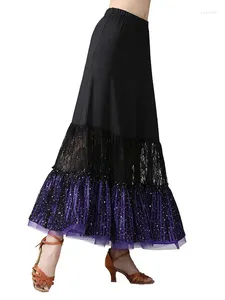 Scene Wear Womens Ballroom Dance Kjol Long Swing Practice Party Dress Performance Costume Latin Elegant Belly Dancing