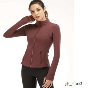 Luluemon Lulus Yoga Jacket Kvinnor Definiera träningsport Coat Fiess Jacket Sport Snabbt Dry ActiveWear Top Solid Zip Up Sweatshirt Sportwear Scubas Woman Half Zip 47