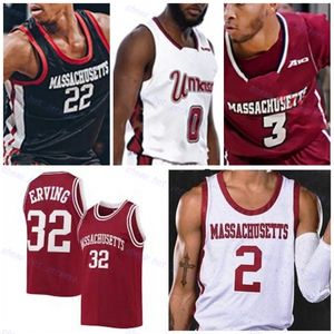 Minutemen Trikot Custom Ed Herren Jugend 23 T.J.Weeks Jr. 33 Matt Cross 44 John Kelly 45 Dyondre Dominguez 32 Julius Erving Umass Baketball-Trikots