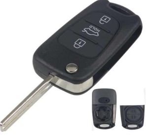 Jingyuqin Uncut Blade 3 przyciski Flip Remote Key Shell for Hyundai I30 IX35 dla Kia K2 K5 Klawisze samochodowe Pustka okładka obudowy 5261410