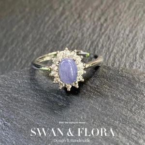 Anelli a grappolo 5 3MM Anello di tanzanite naturale Gioielli femminili regolabili per le donne Regalo Fine vintage di alta qualità all'ingrosso