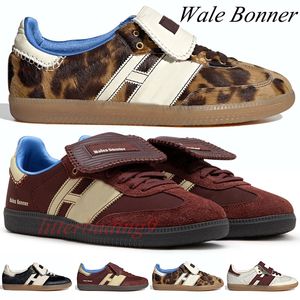 2024 Sapatos Casuais Ao Ar Livre Vegan OG Wales Bonner Sapatos Leopardo Marrom Escuro Pônei Tonal Creme Branco Homens Mulheres Treinadores Marrom Flat Sneakers EUR 36-45