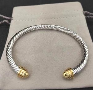 Dy Twisted Armband Armband Designer för kvinnor Guld Sier Pearl Cross Diamond Hip Hot Jewelry Party Wedding Present