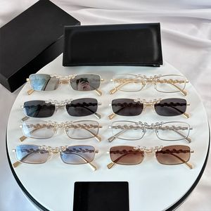 디자이너 선글라스 패션 패션 럭셔리 여성 남성 안경 해변 거리 사진 작은 Sunnies 금속 풀 프레임 선물 상자