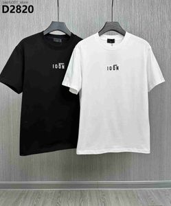 Erkek Tişörtler 22SS Marka Erkekler T-Shirt Tasarımcısı D2 Mens Polo Gömlek Üstleri Lüks Dsquare Baskı Şortları O boyunduruk Kısa Kollu Gömlekler DT2022 DSQ Q240220