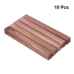 Caixas de armazenamento 10 Pcs Bug Cedar Wood Blocks Mosquito Wardrobe Natural Cedarwood Madeira