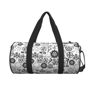 Duffel Bags Supernatural Symbols Travel Bag Fashion Large Sport Oxford Male Female Gym Bagage Söt fitness