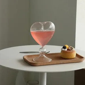 Copos de vinho 180ml copo de amor sul-coreano estilo ins beber com canudo vidro de água criativo decoração para casa vaso adorável