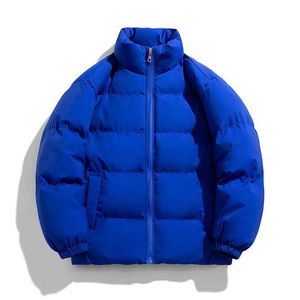 Męska puch Parkas Nowa kurtka zimowa męska parkas zagęszcza ciepły płaszcz męski stojak na stałe kolor Casual Parka Women Fashion Streetwear HARAJUKU 5xl J231117