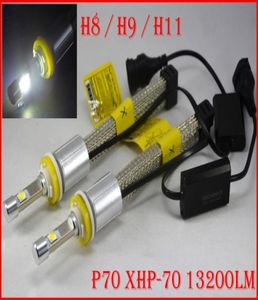 En yeni 1 Set H11 P70 CRE 6600LM 110W LED Far Dönüştürme Kiti XHP70 TÜM SİSTE LAMP BULU H7 H8 H9 H4 H16JP 9006 H13 9007 59632660