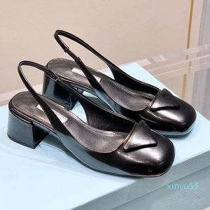 2024 Genuine Leather 4.5cm kitten heel womens sandal 35-41 designer shoe