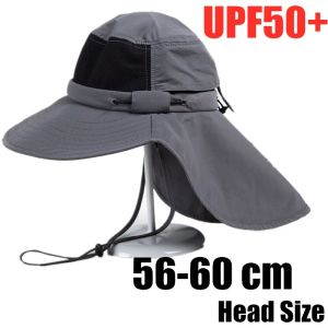 Cloches Men Women Summer Sun Protective Shawl Hat Outdoor Riding Sports Hiking Fishing Cap Sunshade Breathable Anti UV UPF50+ Sun Hat