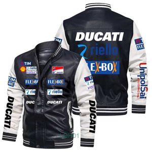 Homens camisetas F1 Racing Suit Jaqueta de Couro Ciclismo Terno Mens Jaqueta de Motocicleta Aplicável à Ducati Team 7O4J