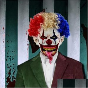 Party Masks Halloween Horror Joker Mask Pennywise Scary Zombie Cosplay Latex Helmet Clown Drop Delivery Home Garden Festive Supplies Dhywt