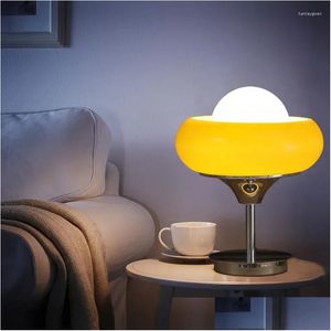 Lampy podłogowe Środkowe dekoracyjna lampa stołowa Styl retro dan szklany lekki luksusowy pszenit sypialnia badanie nocne dostawa dhqnh