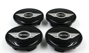 4 Stück 54 mm schwarzes ABS-Auto-Emblem für MINI COOPER Mini Wings Radmitte Radkappenabdeckung passend für die meisten Räder Staubdichtes Abzeichen 36311176759131