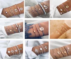 Moda contas pedra tartaruga pulseira conjunto para mulheres geométrica árvore da vida concha braclets bohemia verão jóias 5248793