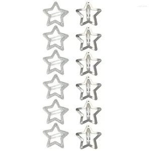 Accessori per capelli 12 pezzi Clip in lega a forma di stella a scatto per coda di cavallo Forcine per capelli Adolescenti Bambini Regali di Natale