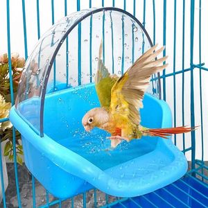 Other Bird Supplies Parrot Food Tray Multifunction Creative Green Bathtub Animal Cage Standing Wash Shower Box Toys Pet Cleaning Products