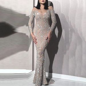 Casual Dresses Sutimine 2024 Women's Gilded Long Sleeve Slim Sexy Dress Banquet Evening Bodycon Birthday For Women
