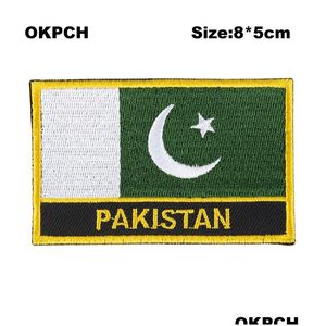 Tecido e costura 8x5cm paquistão forma méxico bandeira bordado ferro em Pt0025-R entrega gota casa jardim têxteis para casa dha8u