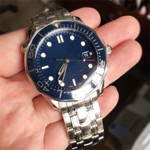 Dropship Brand Mens Watch Professional 300m James Bod Blue Dial Sapphire 41mm Men's Automatic Clockes259l