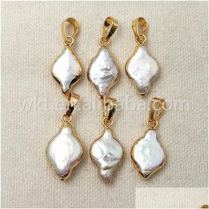 Pendant Necklaces Wt-P971 Wkt Design Pearl Fashion Rhombus Shape With Gold Electroplated High Quality Wholesale Drop Delivery Jewelr Dhsfj