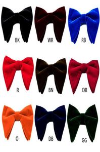 Krawaty szyi męskie aksamitne vintage podwójna warstwa Preczna ręcznie robiona muszka brokat stały kolor Tuxedo Duża ponadwymiarowa regulowana długość Ne6354179