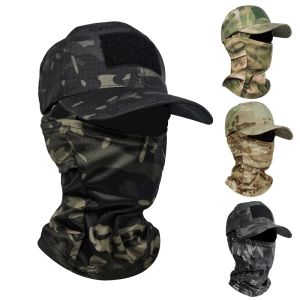 Setler 1 PCS Military Hood Taktik Ordu Beyzbol Kapakları Erkekler için Yaz Snapback Güneş Şapkaları Açık Kamuflaj Yarım Kayak Maskesi