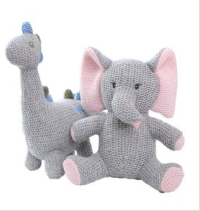 Osterhasen-Puppen, Einhorn-Kaninchen-Puppe, gestrickt, Dinosaurier, Elefant, Spielzeug, Bär, Tiere, Plüsch, Stofftier, kreative Baby-Rassel-Puppe, Gif6596319