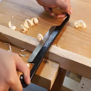 6.1 I träbearbetning Draw Knife med högt kolstål Blad Wood Debarking Handverktyg Trähandtag för timmermöbler
