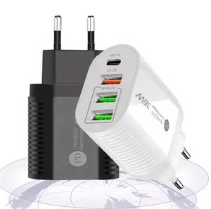 Ny PD36W Fast Charger PD+3USB Mobiltelefonladdare 5V4A US EU UK Plug Multi-Port Adapter Charging Head