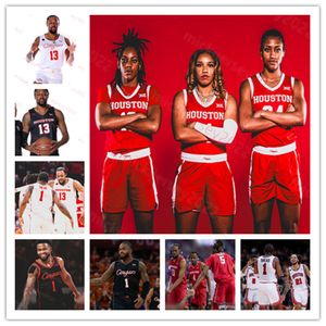 2024 XII Houston Cougars Maglia Cedric Lath LJ Cryer Damian Dunn Jacob McFarland Kordelius Jefferson Joseph Tugler College cucita Houston Maglie da basket