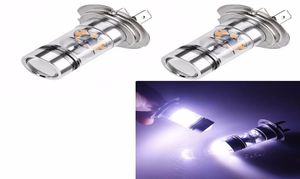 Bil LED -ljus Motorcykelbelysning 2x H7 100W dimma svans Körslampa BULB Vit Super Bright3101341