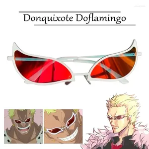 Óculos de sol de alta qualidade moda donquixote doflamingo cosplay óculos anime halloween pvc masculino feminino engraçado presente de natal