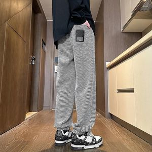 Pantaloni da uomo Streetwear Pantaloni sportivi a righe da uomo 2024 Primavera Casual Dritto Harem Coreano Hip Hop Pista Plus Size 5XL-M