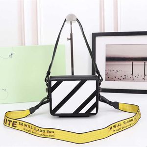 High-end Leather Handbag Tote Bag Women's Shoulder Crossbody Offss brand Rope Luxury Design buckle small square bag 240215