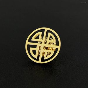 Broschen Chinesische Knoten Männer Brosche Edelstahl Schmetterling Schnalle Pins Glück Tattoo Verschluss Amulett Schmuck Hochzeit Anzug Zubehör Geschenk