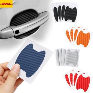 4PcsSet Car Door Sticker Decal Carbon Fiber Scratches Resistant Cover Auto Handle Protection Film Exterior Styling Accessories6579342