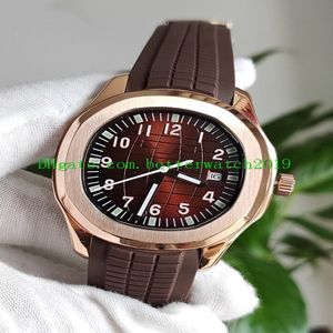 Luxury New Aquanaut 5167R-001 5167R Brown Dial Asian 2813 Automatic Mens Watch Rose Gold Case Brown Rubber Strap Gents Sport Watch303u