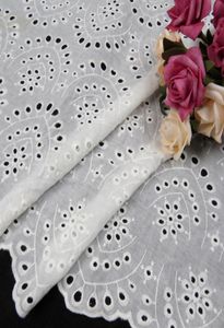 Fabric Embroidered Cotton By The Yard White Lace Eyelet For DIY Sewing Cloth Wedding Dress Home Party Decor6987781