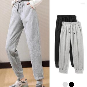 Calças femininas brancas para mulheres primavera outono moda cintura alta sweatpants calças casuais harem mujer pantalones zm216