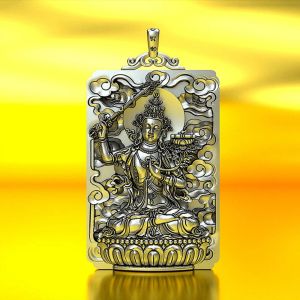 Necklaces HX solid thousandhanded Avalokitesvara natal Buddha pendant male Thai silver necklace zodiac patron saint national styleJewelry