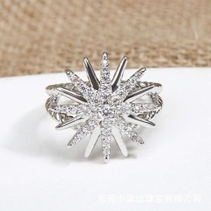 Designer David Yumans Yurma Yurma Jewelry Popular Classic Sunflower Full Of Imitation Diamond Stars Simple Style Accessories Ring for Women