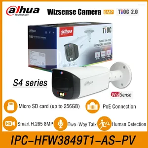 Dahua ipc-hfw3849t1-pv 8mp 4K akıllı çift ışık aktif caydırıcı mermi wizsense ağı poe kamera iki yönlü konuşma S4 Tioc 2.0