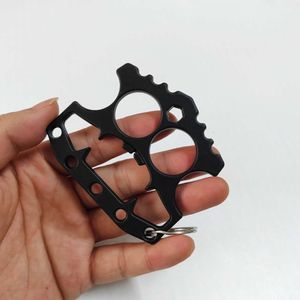 Survival Wolf Outdoor Creative Proof Skull Two Chain Keychain Pendant, Hand Brace, Self-Defense Finger Tiger Ring Buckle 5973