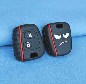 Silikonbilnyckel FOB Cover Case Cap Set för Aygo för Citroen C1 C2 C3 Saxo för Peugeot 107 206 307 207 407 Remote Skin6763447