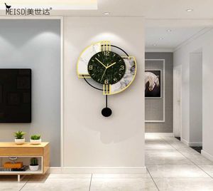 Meisd Nordic Designer Acrylic Wall Clock Quartzサイレントリビングルームウォッチ壁にぶら下がっている家の装飾Horloge4798845