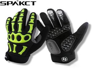 Spakct Cycling Gloves Full Finger Skull Gel Pads Cykelcykelhandskar Motorcykel sport nedförsbacke långa handskar unisex s m l xl5269112